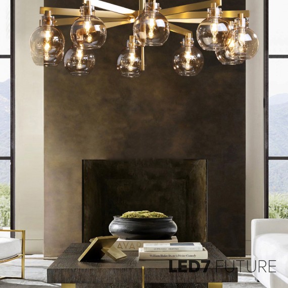 Loft Industry Modern - Suspended Ball Chandelier